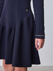 Baker by Ted Baker Navy Ponte Scallop Edge Drop Waist Dress - Image 5 of 5