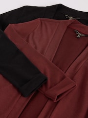 Black/Burgundy Red Two Pack Longline Cardigan - Image 7 of 7