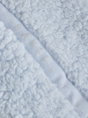 Baker by Ted Baker Blue Zip Through Hooded Borg Fleece Jacket - Imaginea 12 din 12