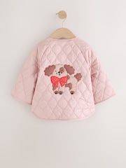 Pink Dog Applique - Shower Resistant Quilted Jacket (3mths-7yrs) - Bild 6 von 8