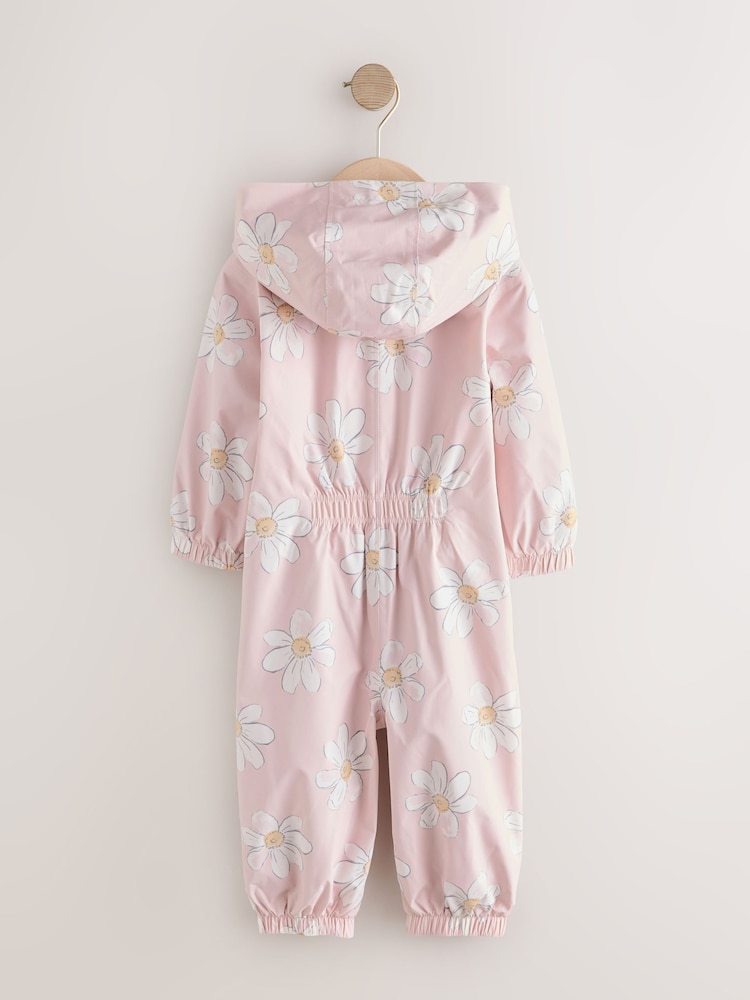 Pink Floral Waterproof Printed Puddlesuit (3mths-7yrs) (3mths-7yrs) - Image 2 of 5 Pink Floral Waterproof Printed Puddlesuit (3mths-7yrs) (3mths-7yrs) - Image 2 of 5
