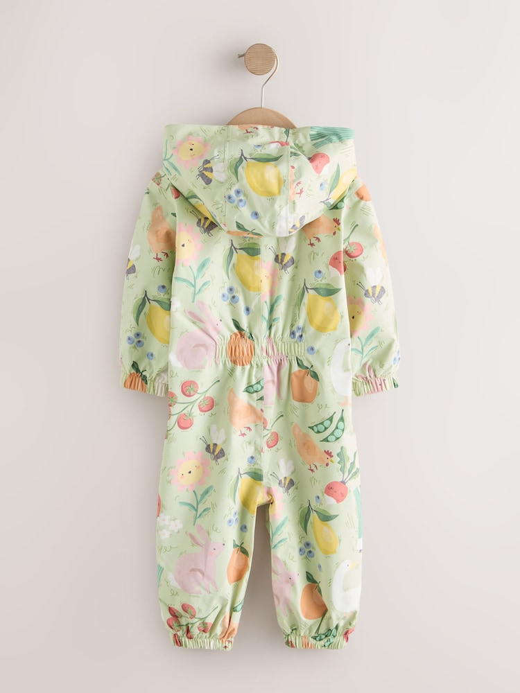 Sage Green Fruit Waterproof Printed Puddlesuit (3mths-7yrs) (3mths-7yrs) - Image 2 of 5