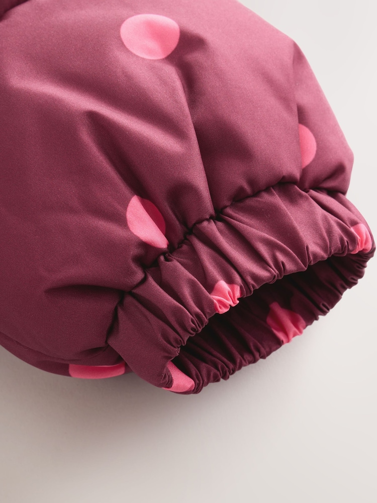 Burgundy Polka Dot Shower Resistant Padded Coat (3mths-7yrs) - Image 10 of 10 Burgundy Polka Dot Shower Resistant Padded Coat (3mths-7yrs) - Image 10 of 10