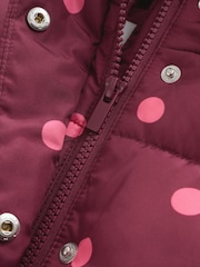 Burgundy Polka Dot Shower Resistant Padded Coat (3mths-7yrs) - Image 8 of 10