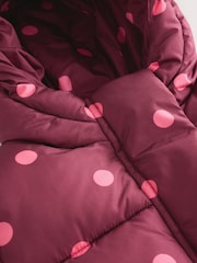 Burgundy Polka Dot Shower Resistant Padded Coat (3mths-7yrs) - Image 9 of 10
