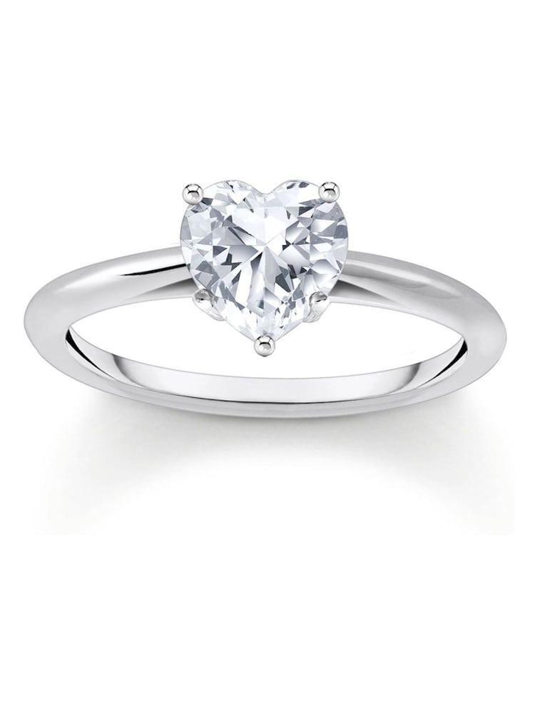 Thomas Sabo Pink Ring With White, Heart-Shaped Zirconia - Image 2 of 3 Thomas Sabo Pink Ring With White, Heart-Shaped Zirconia - Image 2 of 3