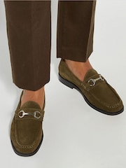 Dune London Green Simmi Loafers - Image 1 of 6
