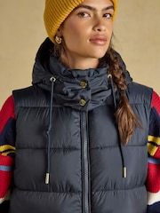 Joules Windermere Navy Showerproof Longline Padded Gilet - Image 5 of 11