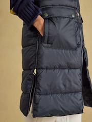 Joules Windermere Navy Showerproof Longline Padded Gilet - Image 6 of 11