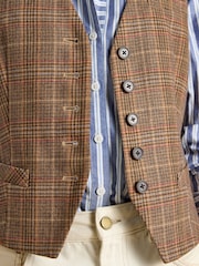 Foxley Check Wool Rich Check Tweed Waistcoat - Image 4 of 7