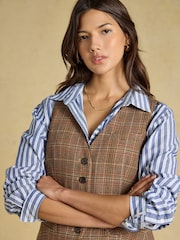 Foxley Check Wool Rich Check Tweed Waistcoat - Image 5 of 7