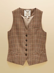 Foxley Check Wool Rich Check Tweed Waistcoat - Image 7 of 7