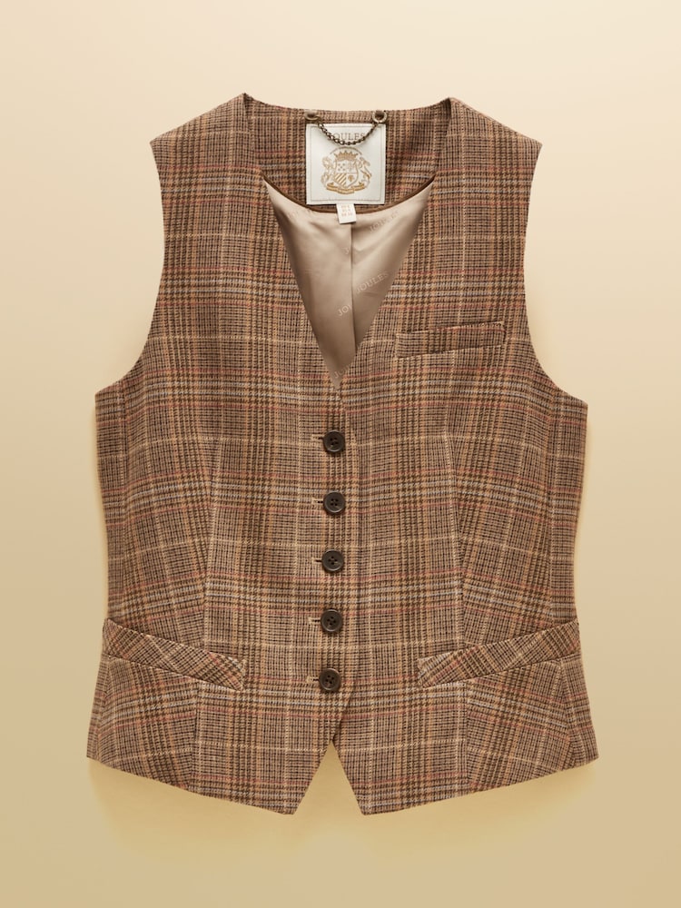 Foxley Check Wool Rich Check Tweed Waistcoat - Image 7 of 7 Foxley Check Wool Rich Check Tweed Waistcoat - Image 7 of 7