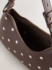 Chocolate Brown Polka Dot Scoop Shoulder Bag - Image 10 of 10