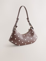 Chocolate Brown Polka Dot Scoop Shoulder Bag - Image 7 of 10