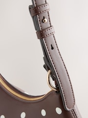 Chocolate Brown Polka Dot Scoop Shoulder Bag - Image 9 of 10