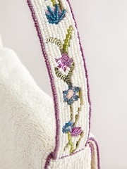 White Beaded Floral Shoulder Bag - Image 7 of 8