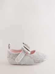 Baker by Ted Baker Ivory Snake Padders Shoes With Bow - Image 2 of 6