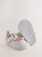 Baker by Ted Baker Ivory Snake Padders Shoes With Bow - Image 3 of 6