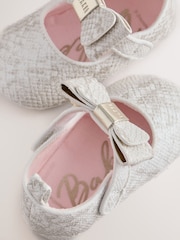 Baker by Ted Baker Ivory Snake Padders Shoes With Bow - Image 6 of 6