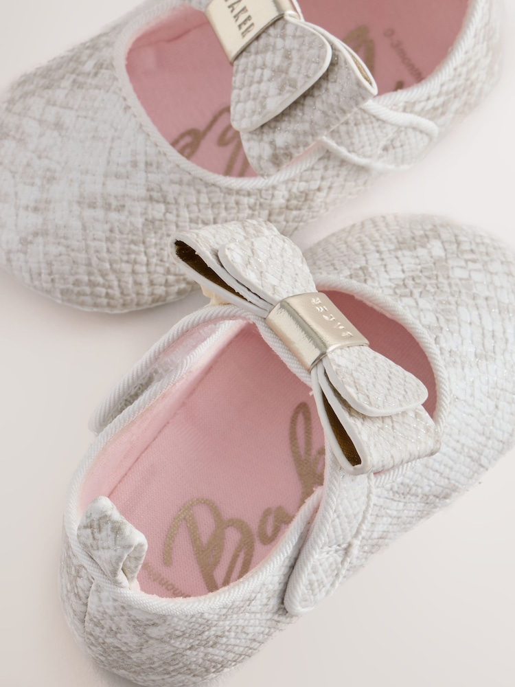 Baker by Ted Baker Ivory Snake Padders Shoes With Bow - Image 6 of 6 Baker by Ted Baker Ivory Snake Padders Shoes With Bow - Image 6 of 6