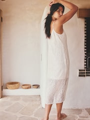 Cream Sequin Midi Slip Dress - Image 3 of 5