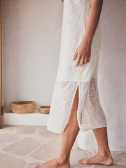 Cream Sequin Midi Slip Dress - Image 5 of 5