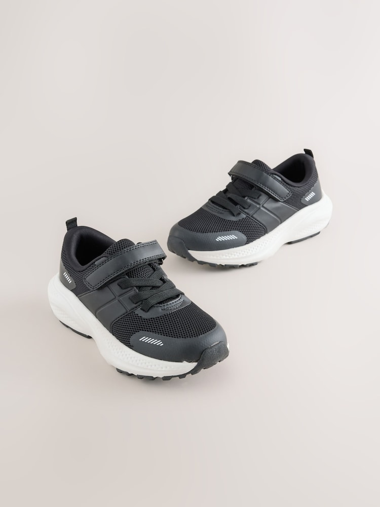 Black Lace Up Mesh Trainers - Image 1 of 6