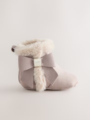 Baker by Ted Baker Mink Brown Faux Fur Trim Padders Boots - Image 1 of 5
