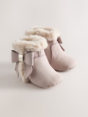 Baker by Ted Baker Mink Brown Faux Fur Trim Padders Boots - Image 2 of 5