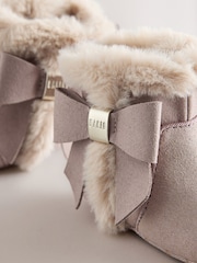 Baker by Ted Baker Mink Brown Faux Fur Trim Padders Boots - Image 3 of 5