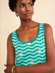 Синий с блестящим принтом в полоску - Жилет из джерси Love & Roses с круглым вырезом - Изображение 2 4