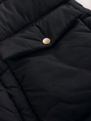 Black Shower Resistant Faux Fur Lined Padded Coat (3-16yrs) - Image 10 of 10