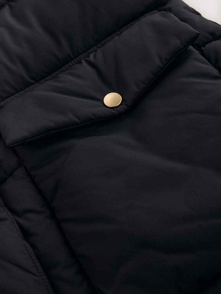 Black Shower Resistant Faux Fur Lined Padded Coat (3-16yrs) - Image 10 of 10 Black Shower Resistant Faux Fur Lined Padded Coat (3-16yrs) - Image 10 of 10