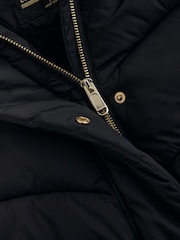 Black Shower Resistant Faux Fur Lined Padded Coat (3-16yrs) - Image 8 of 9
