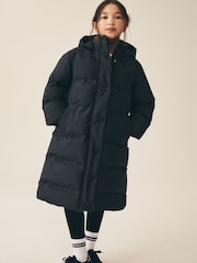 Black Waterproof Faux Fur Lined Padded Coat (3-16yrs) - Image 1 of 11