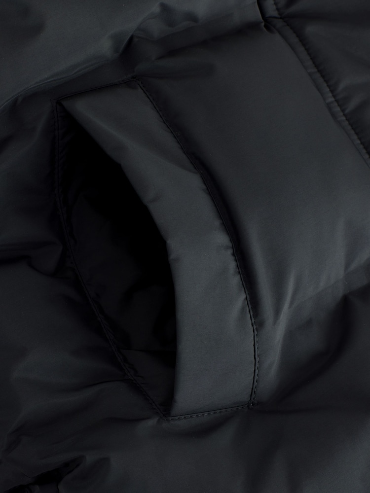 Black Waterproof Faux Fur Lined Padded Coat (3-16yrs) - Image 12 of 12