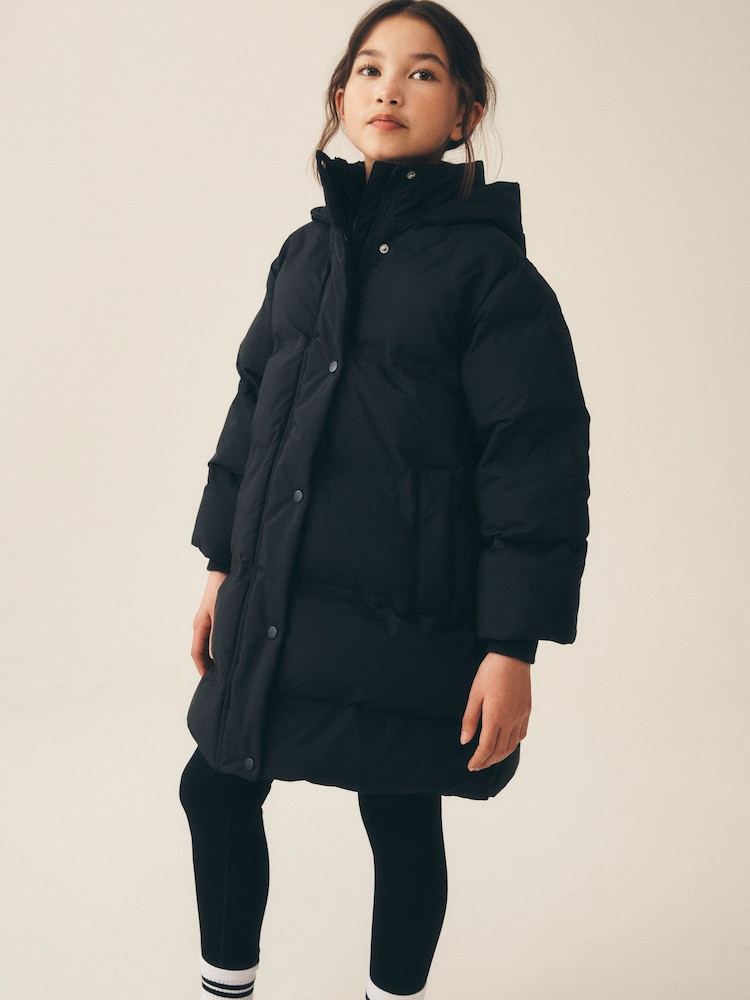 Black Waterproof Faux Fur Lined Padded Coat (3-16yrs) - Image 2 of 11
