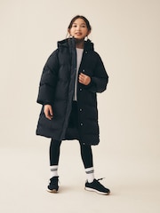 Black Waterproof Faux Fur Lined Padded Coat (3-16yrs) - Image 3 of 11
