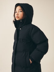 Black Waterproof Faux Fur Lined Padded Coat (3-16yrs) - Image 5 of 11