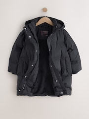 Black Waterproof Faux Fur Lined Padded Coat (3-16yrs) - Image 8 of 11