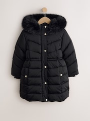 Sort - Vandafvisende Faux Fur Trim Polstrede frakker (3-16år) - Billede 5 af 9