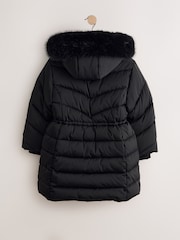 Sort - Vandafvisende Faux Fur Trim Polstrede frakker (3-16år) - Billede 7 af 9