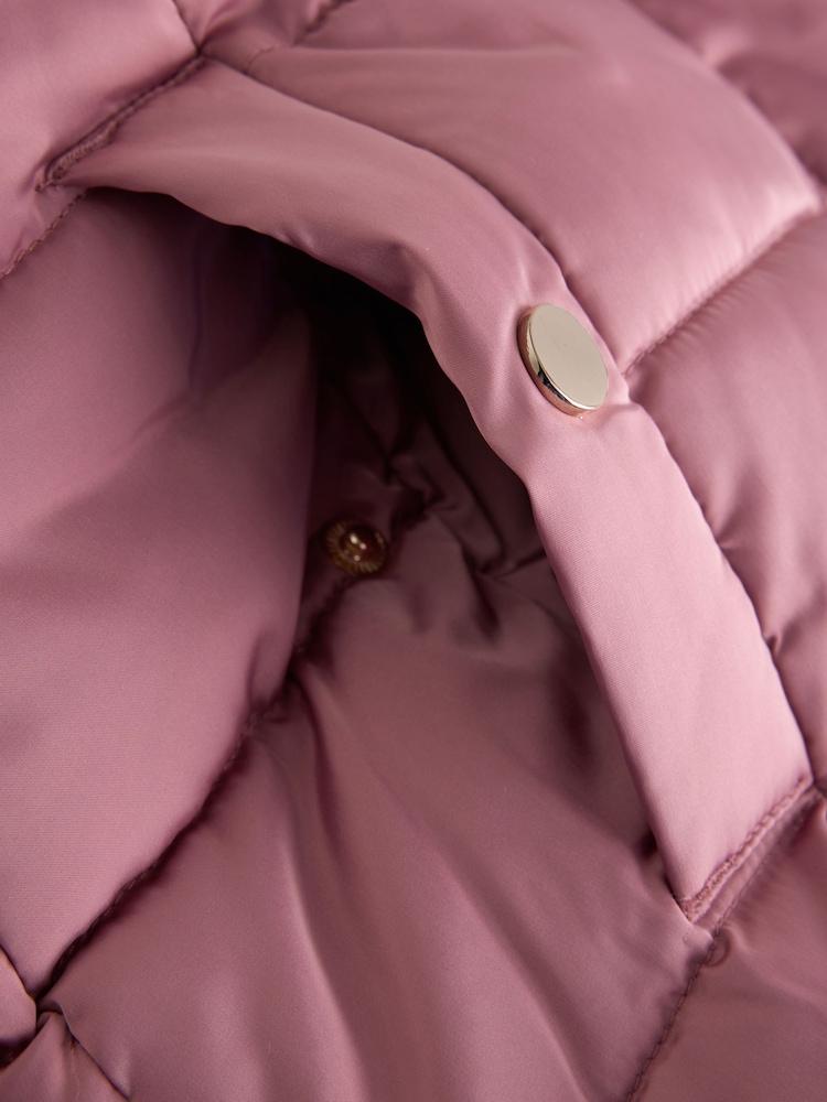 Pink Shower Resistant Faux Fur Trim Padded Coat (3-16yrs) - Image 11 of 11 Pink Shower Resistant Faux Fur Trim Padded Coat (3-16yrs) - Image 11 of 11