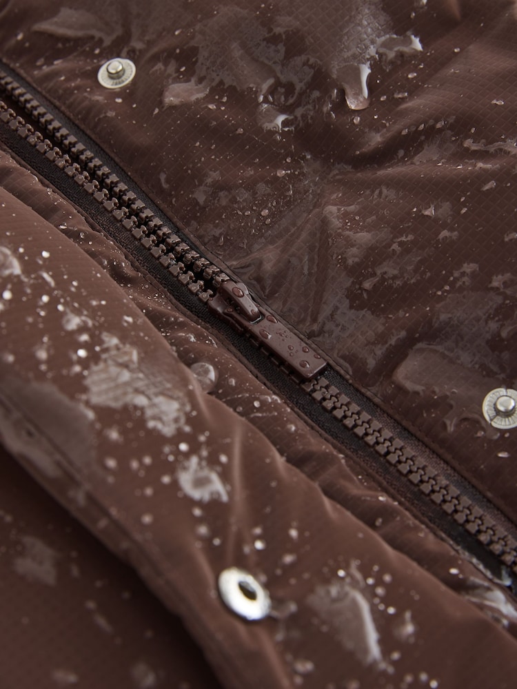 Chocolate Brown Waterproof Faux Fur Lined Padded Coat (3-16yrs) - Image 11 of 11