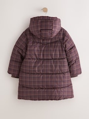 Check Shower Resistant Faux Fur Lined Padded Coat (3-16yrs) - Image 10 of 13