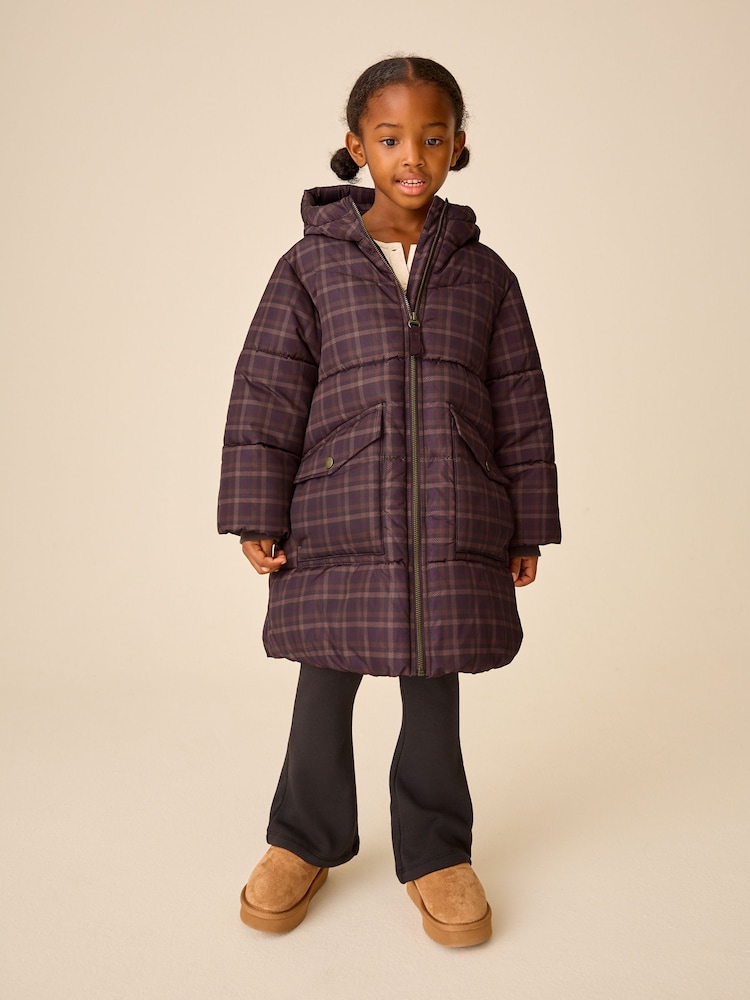 Check Shower Resistant Faux Fur Lined Padded Coat (3-16yrs) - Image 2 of 13 Check Shower Resistant Faux Fur Lined Padded Coat (3-16yrs) - Image 2 of 13
