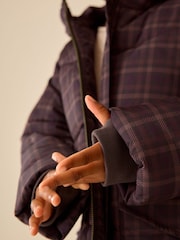 Check Shower Resistant Faux Fur Lined Padded Coat (3-16yrs) - Image 7 of 13