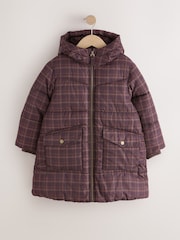 Check Shower Resistant Faux Fur Lined Padded Coat (3-16yrs) - Image 8 of 13
