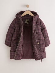 Check Shower Resistant Faux Fur Lined Padded Coat (3-16yrs) - Image 9 of 13